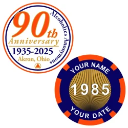 Custom Founders' Day 2025 - 90th Anniversary Themed Sobriety Coin