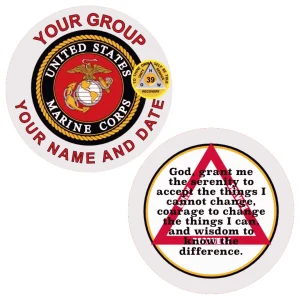 Custom Marine Corps AA Sobriety Chip