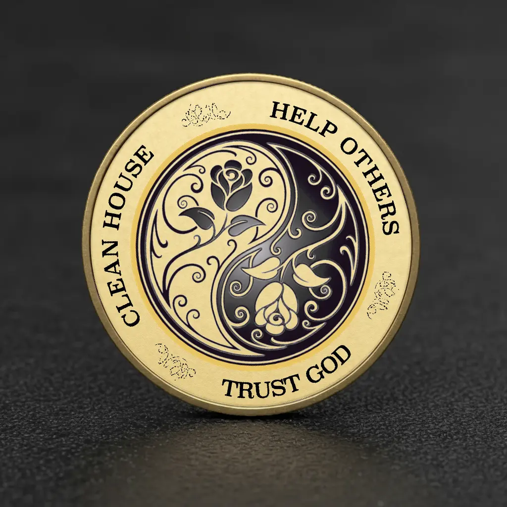 Brass Printed AA Sobriety Coin
