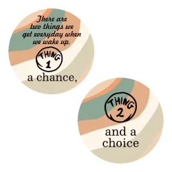 A Chance and a Choice AA inspiration chip: a chance on one face, a choice on the other