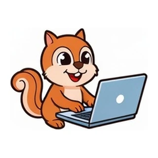 Chipmunk opening the chip designer on a laptop
